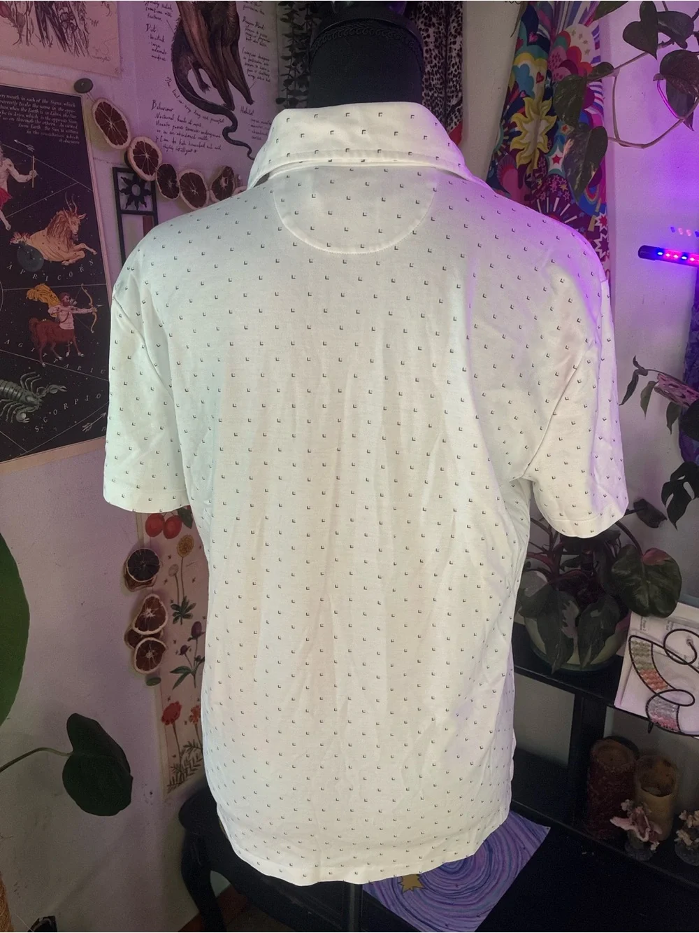 Ralph Lauren White Polo Shirt with Navy Micro Pony Logo